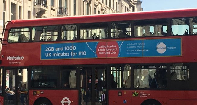 Lebara paints city centres across the UK blue with their bus campaign