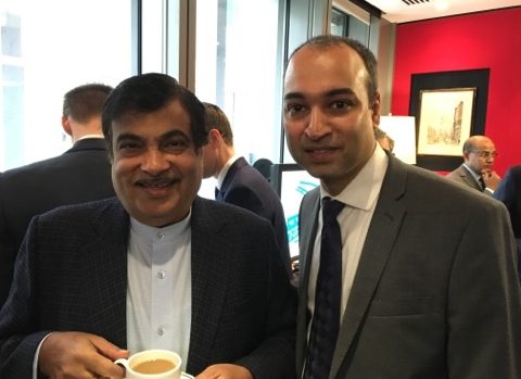 Union Road Transport Minister of India Nitin Gadkari opens trading at the London Stock Exchange