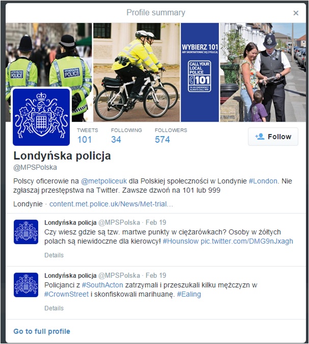 Met launches Polish Twitter feed to overcome language barriers