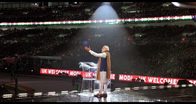 Indian brands takeover Wembley Stadium as thousands welcome  Indian Prime Minister Narendra Modi