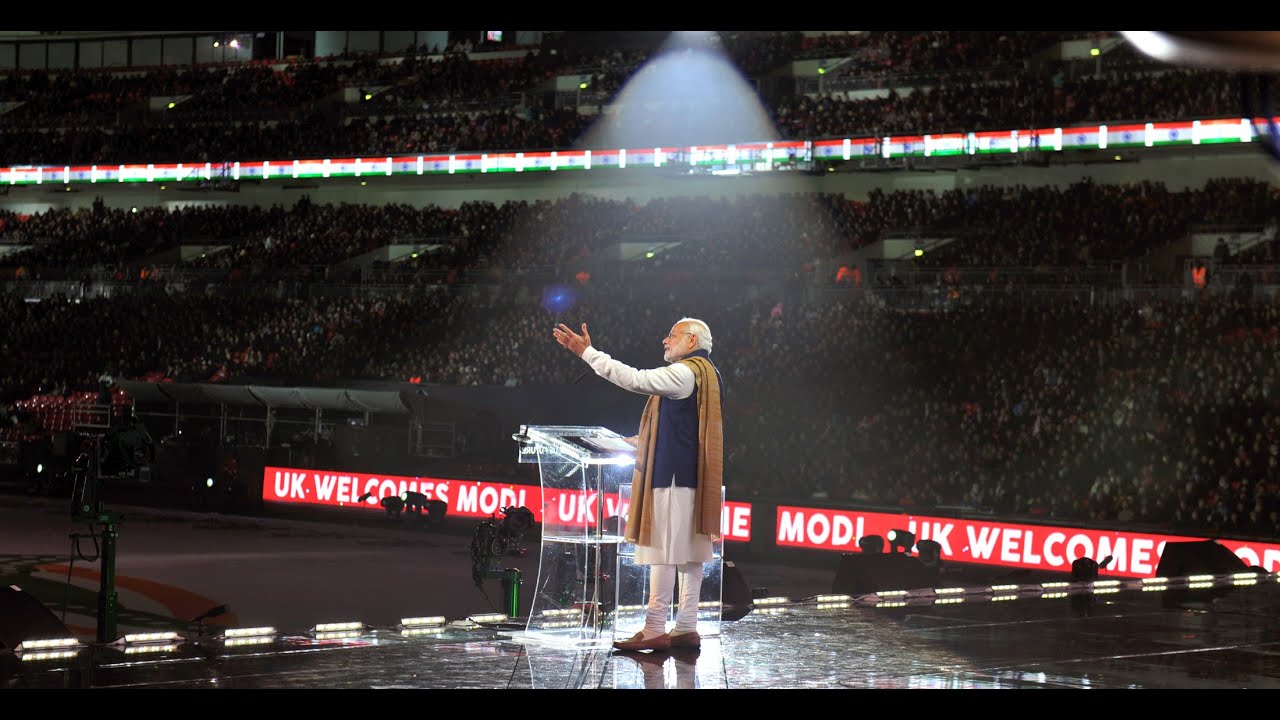 Indian brands takeover Wembley Stadium as thousands welcome  Indian Prime Minister Narendra Modi