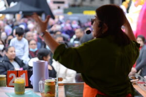 radhika howarth speaks to the crowd at diwali on the square