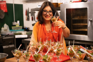 radhika howarth at the asda diwali fiesta showing off her starters