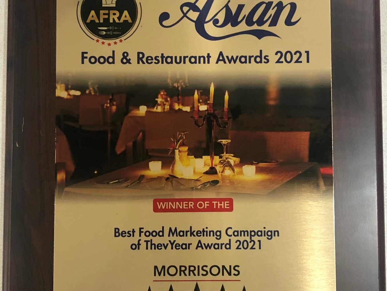 Asian Food and Restaurant Awards Honour for Morrisons Living is Giving Campaign