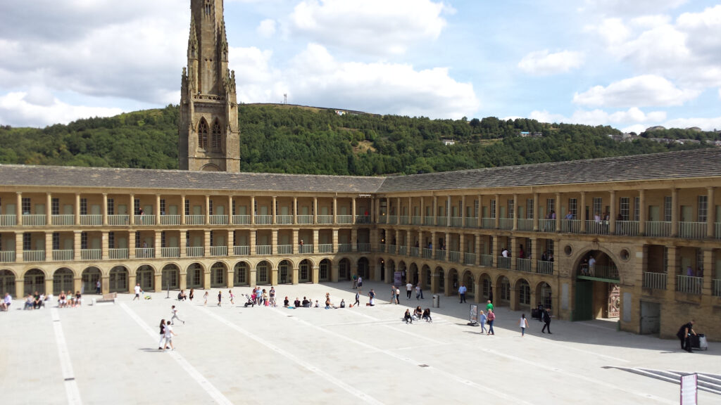 the courtyard of the piece hall in halifax.