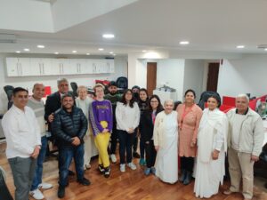 the here and now team and the sisters of the brahma kumaris who visited us