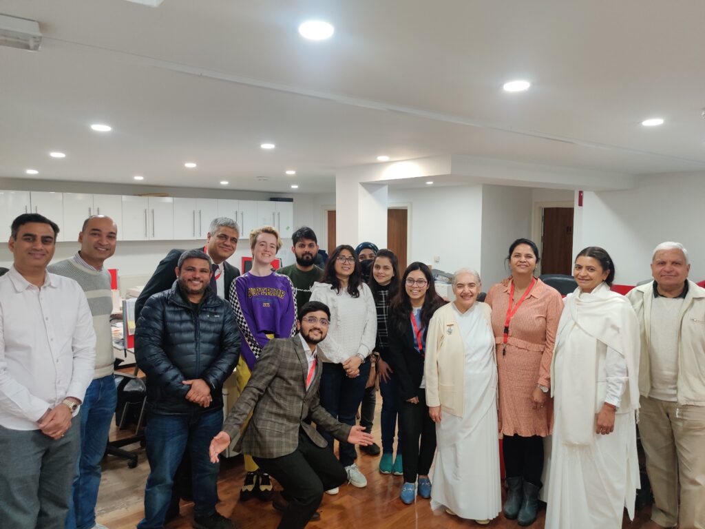 the here and now team with the sisters of the brahma kumaris after their visit