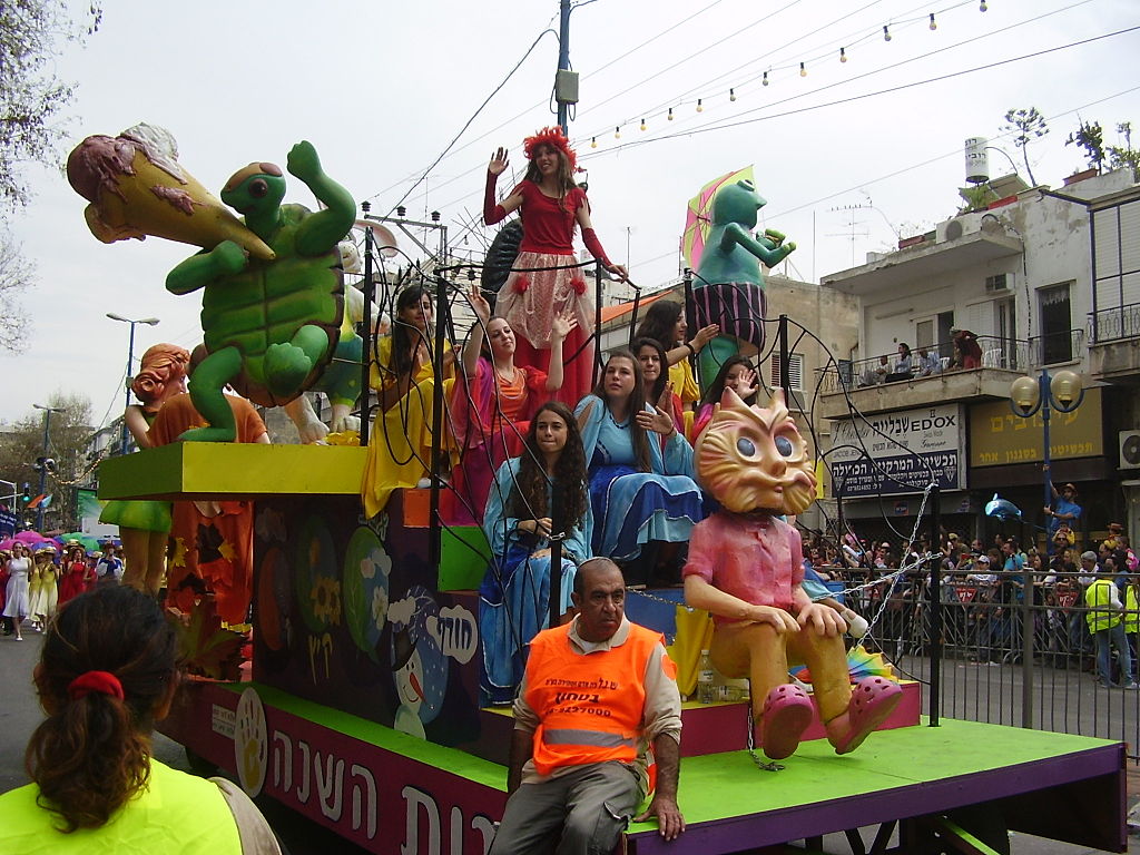 a purim parade in israel