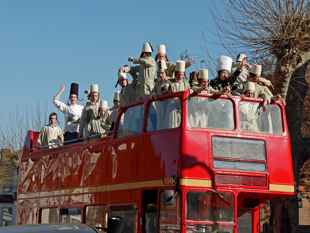 a purim parade in london