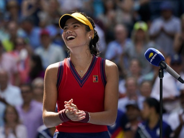 emma raducanu at a post tennis match press conference